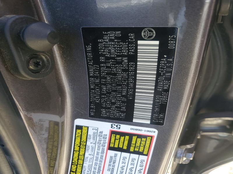 Продажа на аукционе авто 2023 Toyota Camry, vin: 4T1K61AK9PU161829, номер лота: 53042846