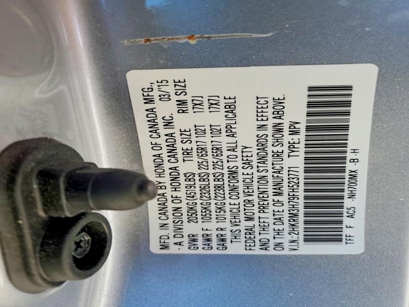 53819276 :رقم المزاد ، 2HKRM3H79FH523771 vin ، 2015 Honda Cr-v مزاد بيع