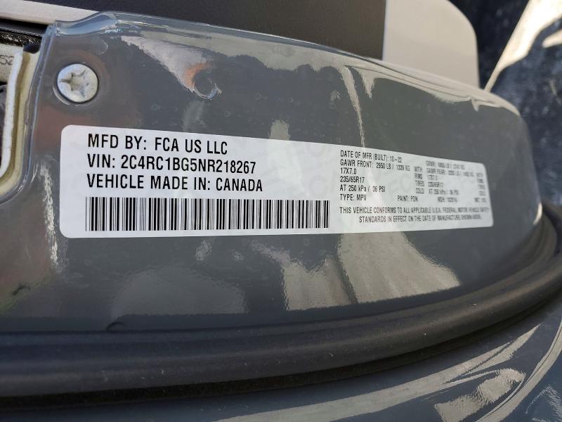Продаж на аукціоні авто 2022 Chrysler Pacifica, vin: 2C4RC1BG5NR218267, номер лоту: 55454356