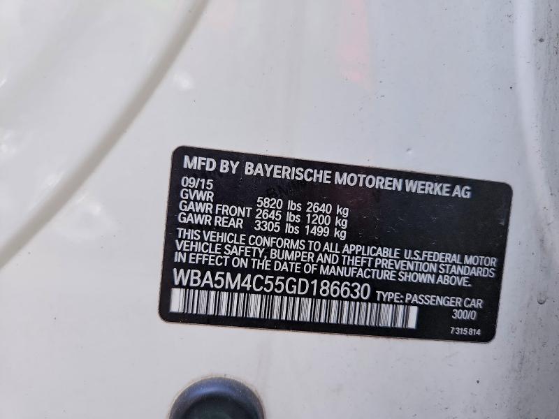 Auction sale of the 2016 Bmw 535, vin: WBA5M4C55GD186630, lot number: 52591696