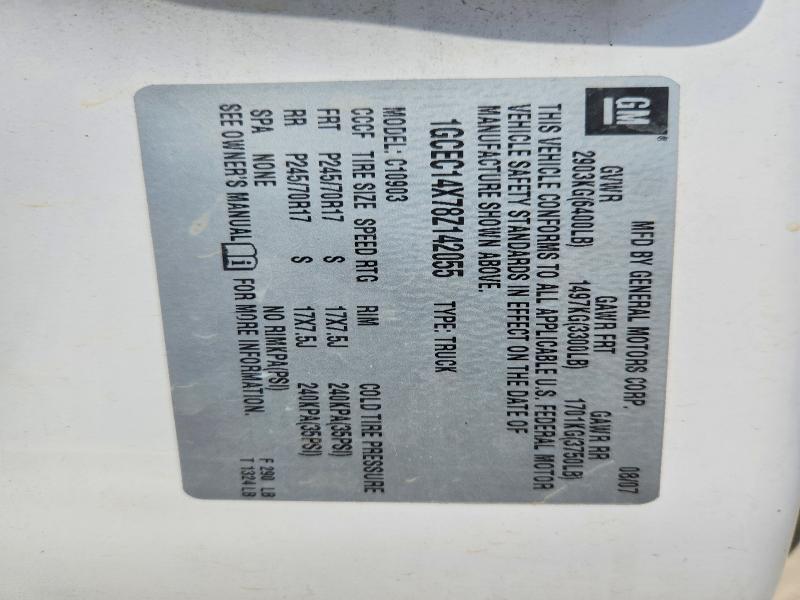 2008 Chevrolet Silverado მანქანა იყიდება აუქციონზე, vin: 1GCEC14X78Z142055, აუქციონის ნომერი: 54431196