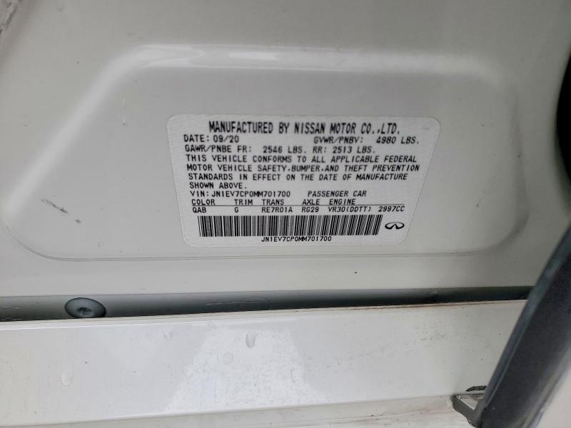 Aukcja sprzedaży 2021 Infiniti Q50, vin: JN1EV7CP0MM701700, numer aukcji: 52184716