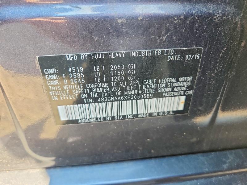 Aukcja sprzedaży 2015 Subaru Legacy, vin: 4S3BNAA6XF3050589, numer aukcji: 53701676