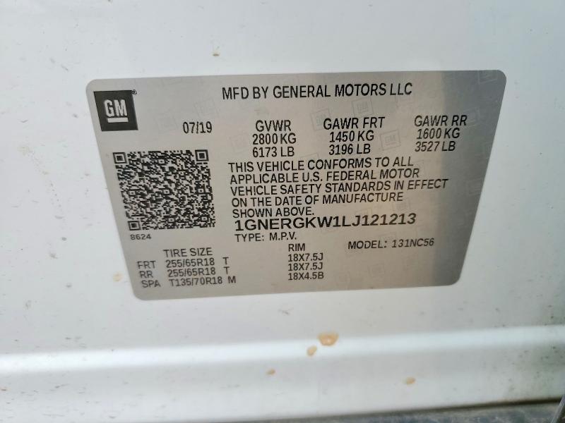 Продаж на аукціоні авто 2020 Chevrolet Traverse, vin: 1GNERGKW1LJ121213, номер лоту: 52361536