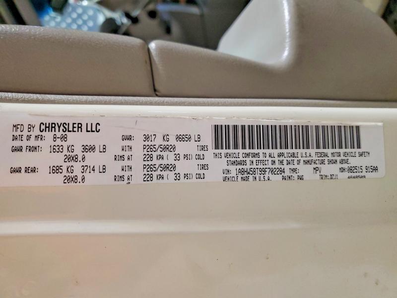54725166 :رقم المزاد ، 1A8HW58T99F702284 vin ، 2009 Chrysler Aspen مزاد بيع