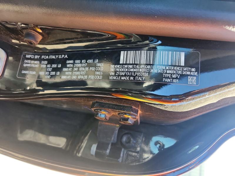2020 Fiat 500x მანქანა იყიდება აუქციონზე, vin: ZFBNFYA11LP853158, აუქციონის ნომერი: 53764026