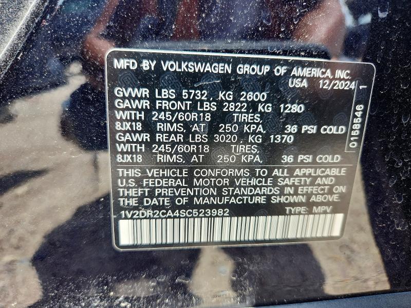 Aukcja sprzedaży 2025 Volkswagen Atlas, vin: 1V2DR2CA4SC523982, numer aukcji: 55018266