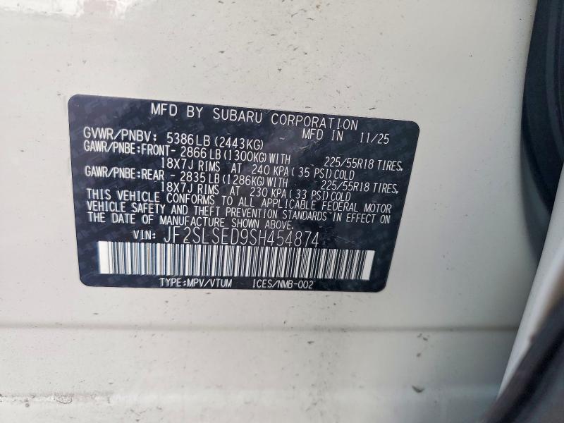 Aukcja sprzedaży 2025 Subaru Forester, vin: JF2SLSED9SH454874, numer aukcji: 54747436