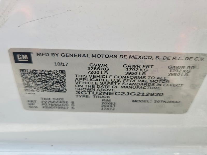 Продажа на аукционе авто 2018 Gmc Sierra, vin: 3GTU2NEC2JG212830, номер лота: 52232826