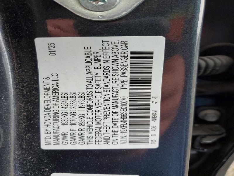 Продаж на аукціоні авто 2025 Honda Civic, vin: 19XFL4H96SE010070, номер лоту: 53636306