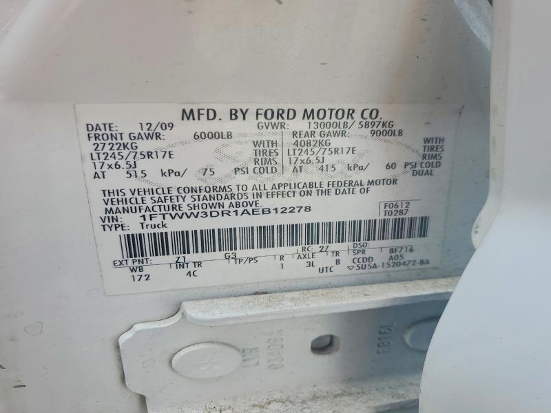 Aukcja sprzedaży 2010 Ford F350, vin: 1FTWW3DR1AEB12278, numer aukcji: 55112736