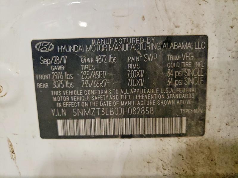 Aukcja sprzedaży 2018 Hyundai Santa Fe Sport, vin: 5NMZT3LB0JH082858, numer aukcji: 54704126