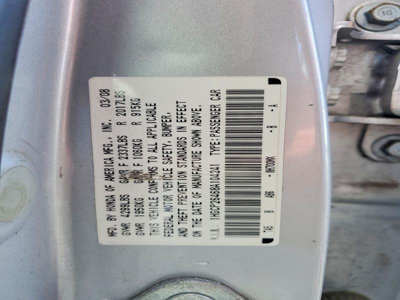 Продаж на аукціоні авто 2008 Honda Accord, vin: 1HGCP26468A104241, номер лоту: 55614036