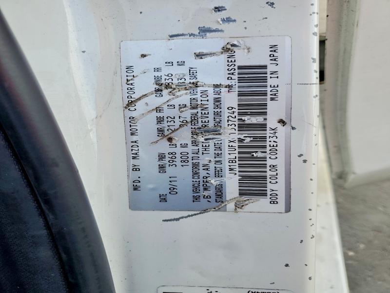 Aukcja sprzedaży 2012 Mazda 3, vin: JM1BL1UFXC1537249, numer aukcji: 52564566
