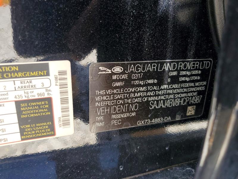 2017 Jaguar Xe მანქანა იყიდება აუქციონზე, vin: SAJAJ4BV8HCP14987, აუქციონის ნომერი: 52434346