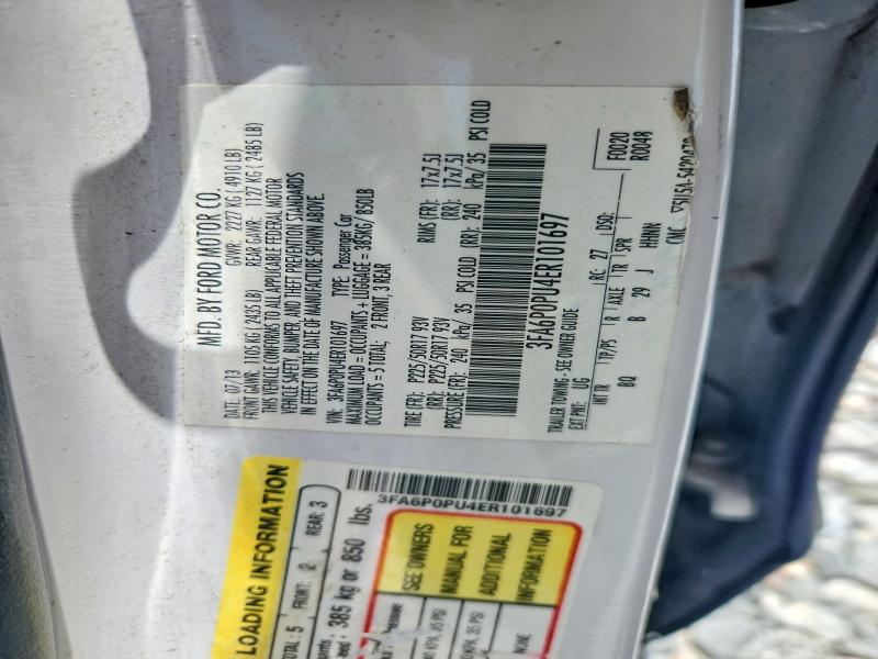 2014 Ford Fusion მანქანა იყიდება აუქციონზე, vin: 3FA6P0PU4ER101697, აუქციონის ნომერი: 55033306