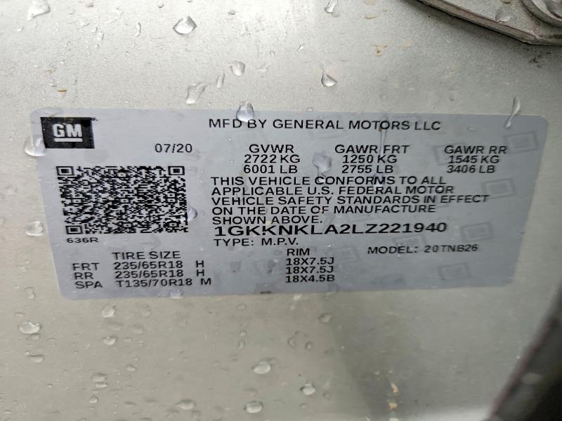 Продажа на аукционе авто 2020 Gmc Acadia, vin: 1GKKNKLA2LZ221940, номер лота: 53410726