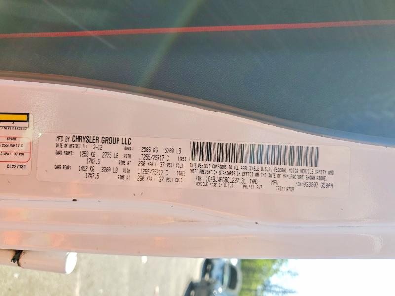 Aukcja sprzedaży 2012 Jeep Wrangler Unlimited, vin: 1C4BJWFG8CL227131, numer aukcji: 55047026