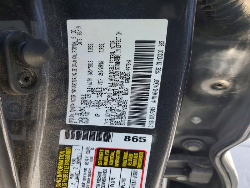Aukcja sprzedaży 2019 Toyota Tacoma, vin: 3TMCZ5AN2KM266856, numer aukcji: 53803626