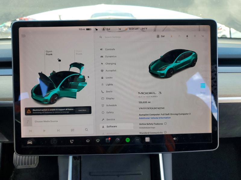 55226766 :رقم المزاد ، 5YJ3E1EA3KF421141 vin ، 2019 Tesla Model 3 مزاد بيع
