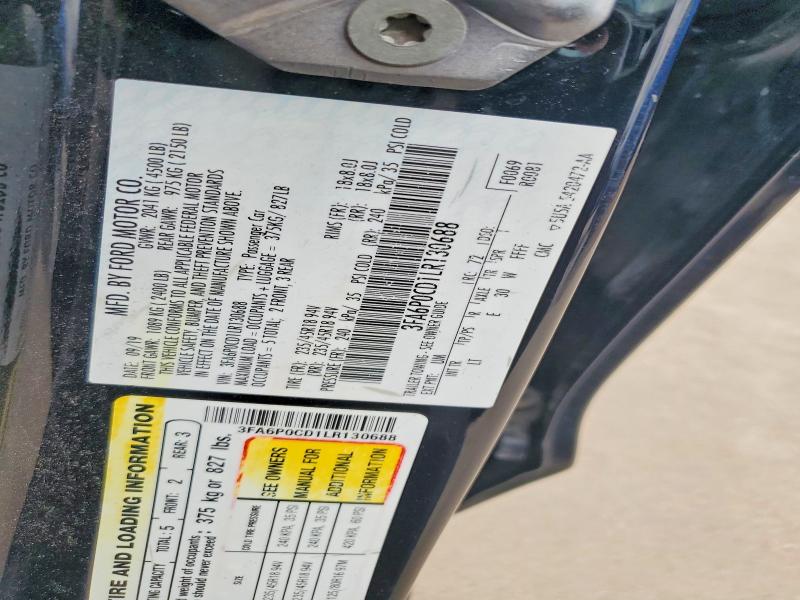 2020 Ford Fusion მანქანა იყიდება აუქციონზე, vin: 3FA6P0CD1LR130688, აუქციონის ნომერი: 54896966
