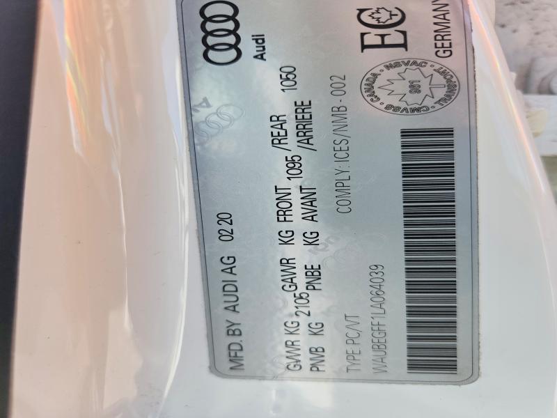 Продажа на аукционе авто 2020 Audi A3, vin: WAUBEGFF1LA064039, номер лота: 55237586