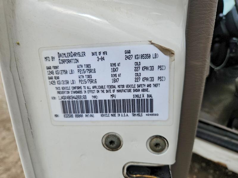 53962666 :رقم المزاد ، 1J4GK48K84W269169 vin ، 2004 Jeep Liberty مزاد بيع
