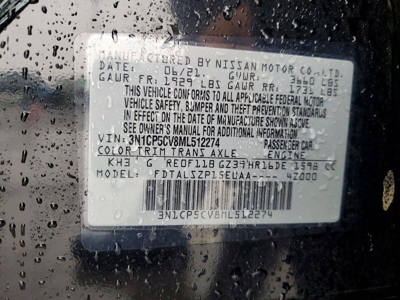 Aukcja sprzedaży 2021 Nissan Kicks, vin: 3N1CP5CV8ML512274, numer aukcji: 52517226