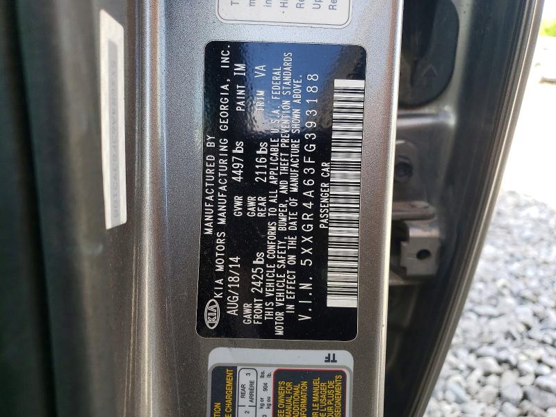 53745286 :رقم المزاد ، 5XXGR4A63FG393188 vin ، 2015 Kia Optima مزاد بيع