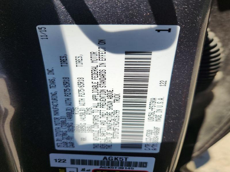 52913476 :رقم المزاد ، 5TFDY5F19GX516799 vin ، 2016 Toyota Tundra مزاد بيع