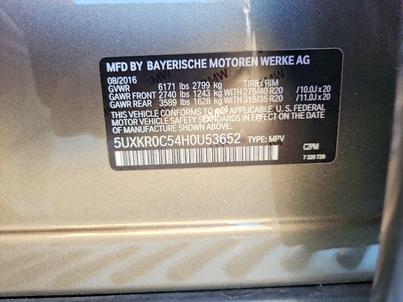 Aukcja sprzedaży 2017 Bmw X5, vin: 5UXKR0C54H0U53652, numer aukcji: 52461906