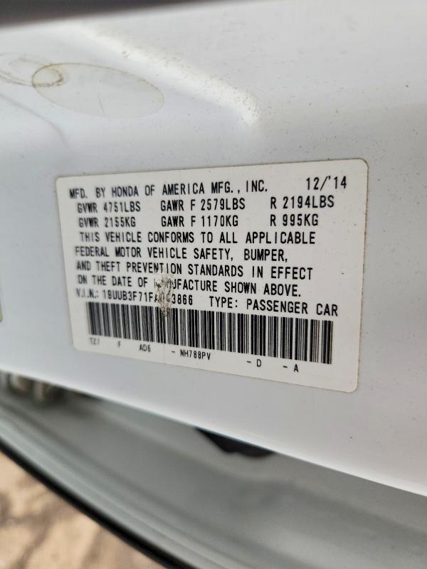 Aukcja sprzedaży 2015 Acura Tlx, vin: 19UUB3F71FA003866, numer aukcji: 53801326