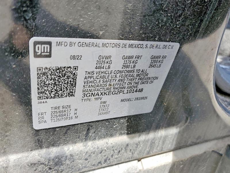 Продаж на аукціоні авто 2023 Chevrolet Equinox, vin: 3GNAXKEG2PL101448, номер лоту: 53866836