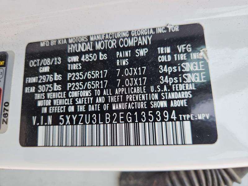 Продажа на аукционе авто 2014 Hyundai Santa Fe Sport, vin: 5XYZU3LB2EG135394, номер лота: 52028676