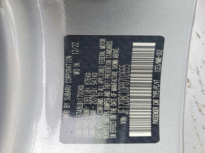 52444336 :رقم المزاد ، JF1ZDBC10P8702655 vin ، 2023 Subaru Brz مزاد بيع