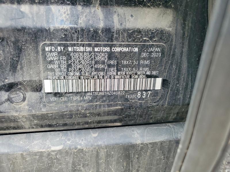 2024 Mitsubishi Outlander Max მანქანა იყიდება აუქციონზე, vin: JA4T5UA91RZ040822, აუქციონის ნომერი: 47659436