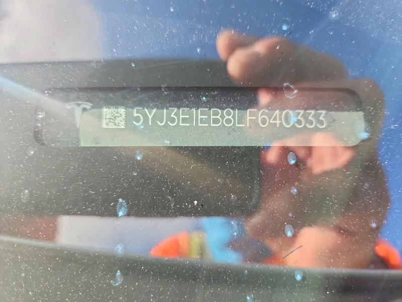 52714876 :رقم المزاد ، 5YJ3E1EB8LF640333 vin ، 2020 Tesla Model 3 مزاد بيع