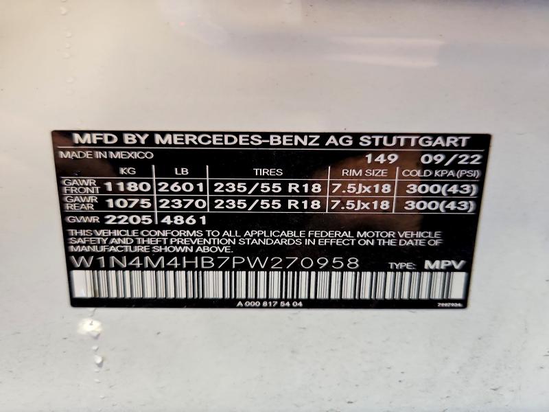 Aukcja sprzedaży 2023 Mercedes-benz Glb, vin: W1N4M4HB7PW270958, numer aukcji: 54518166