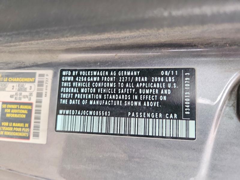 Продаж на аукціоні авто 2012 Volkswagen Gti, vin: WVWED7AJ0CW085563, номер лоту: 54465036