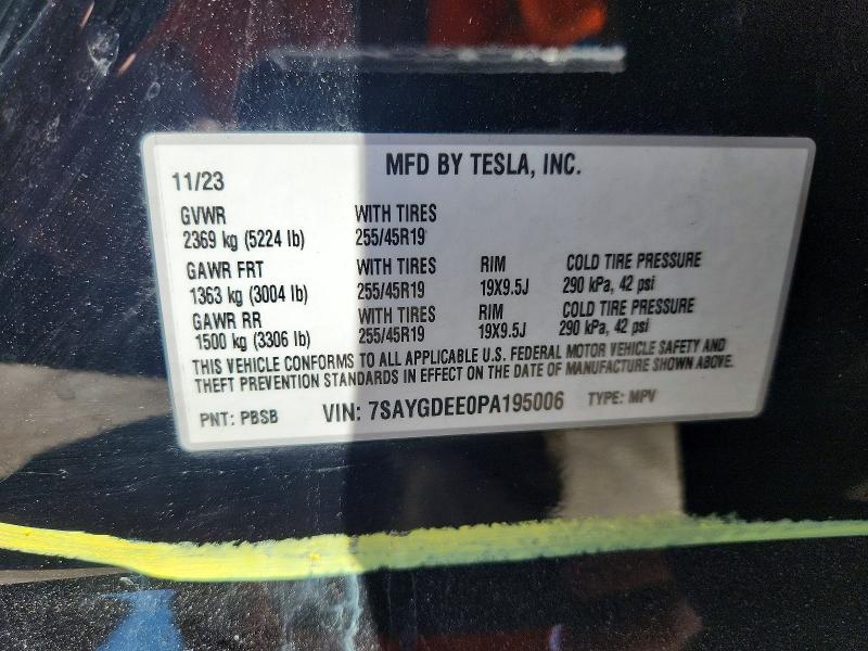 Продаж на аукціоні авто 2023 Tesla Model Y, vin: 7SAYGDEE0PA195006, номер лоту: 55171556