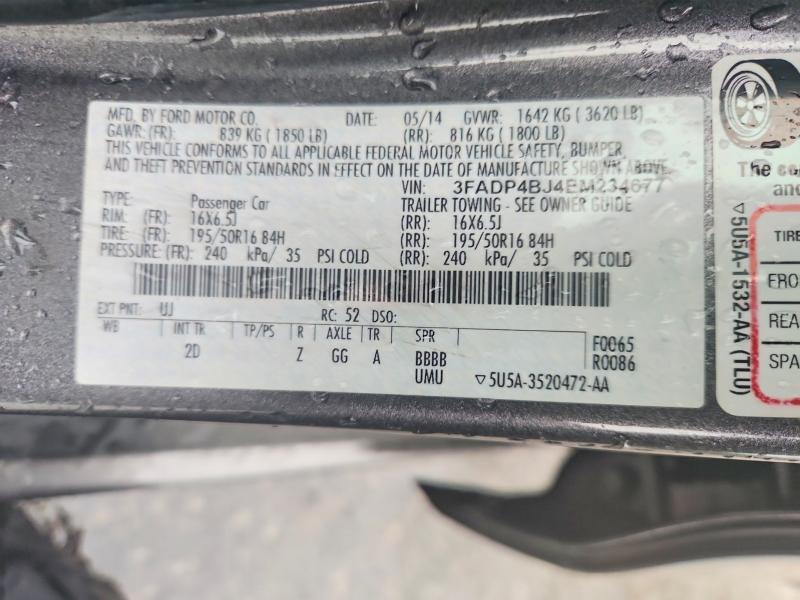 53057686 :رقم المزاد ، 3FADP4BJ4EM234677 vin ، 2014 Ford Fiesta مزاد بيع