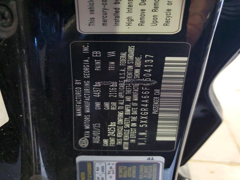 52047376 :رقم المزاد ، 5XXGR4A66FG504137 vin ، 2015 Kia Optima مزاد بيع