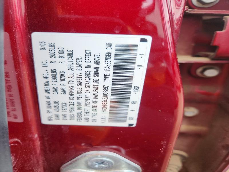 Aukcja sprzedaży 2006 Honda Accord, vin: 1HGCM66546A003897, numer aukcji: 51545186