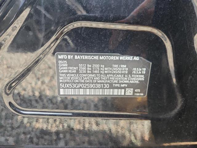 52869916 :رقم المزاد ، 5UX53GP02S9038130 vin ، 2025 Bmw X3 مزاد بيع