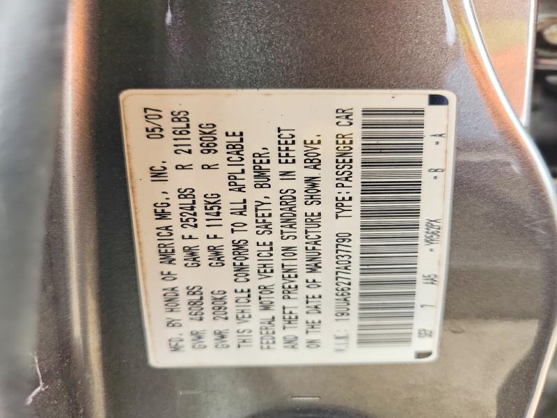 Aukcja sprzedaży 2007 Acura Tl, vin: 19UUA66277A037790, numer aukcji: 53630056