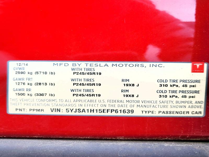 Aukcja sprzedaży 2014 Tesla Mdl S, vin: 5YJSA1H15EFP61639, numer aukcji: 54181326