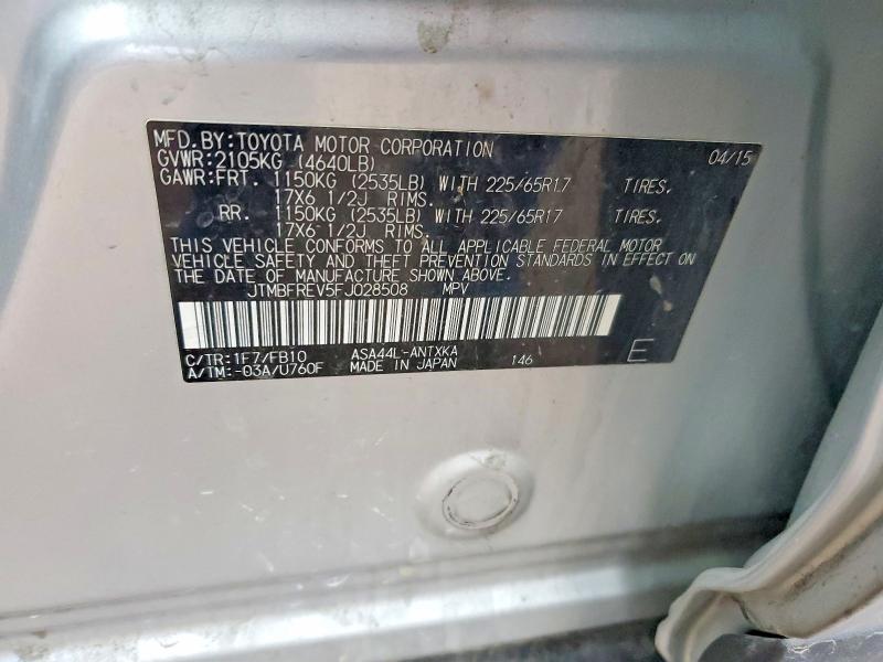 Продажа на аукционе авто 2015 Toyota Rav4, vin: JTMBFREV5FJ028508, номер лота: 51462716
