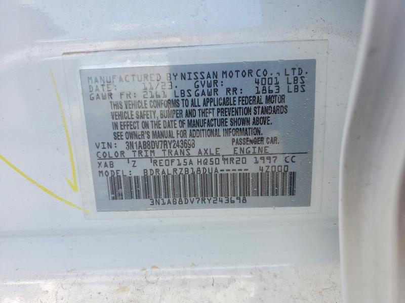 Aukcja sprzedaży 2024 Nissan Sentra, vin: 3N1AB8DV7RY243698, numer aukcji: 53191966