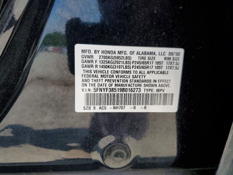 Продаж на аукціоні авто 2009 Honda Pilot, vin: 5FNYF38519B016273, номер лоту: 55500396