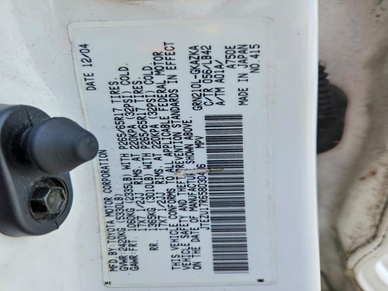 Продаж на аукціоні авто 2005 Toyota 4runner, vin: JTEZU17R658030436, номер лоту: 54122236